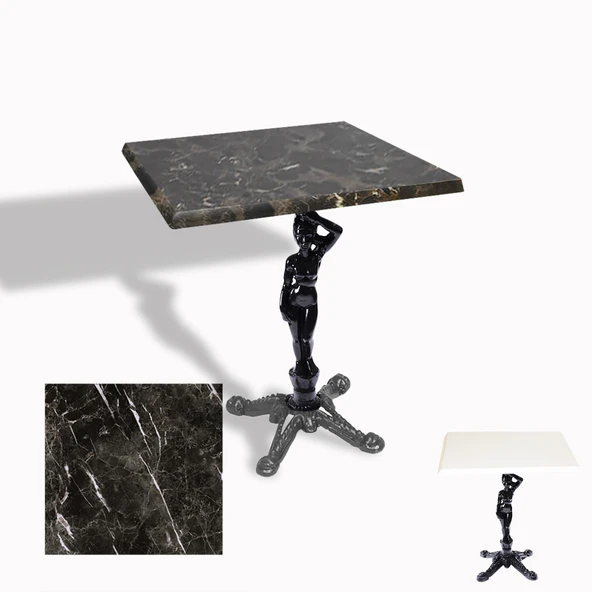 Çipa 1003 Döküm Ayak Kare Masa 80x80 cm - (Werzalit, Wermodin ve Allzalit Tabla) - Teramo ürün görseli 1
