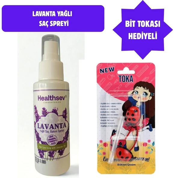 Healthsev Lavanta yağlı Saç Bakım Spreyi 100 ml Bit Tokası hediyeli set ürün görseli 1