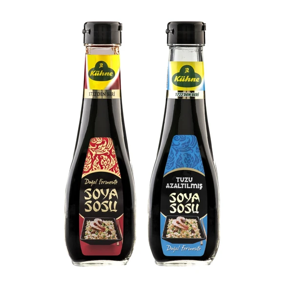 Kühne Soya Sosu 250 ml ve Tuzu Azaltılmış Soya Sosu 250 ml 2 li Set ürün görseli 1