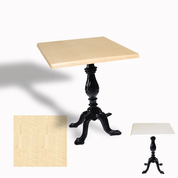 Çipa 1001 Döküm Ayak Kare Masa 60X60 cm - (Werzalit, Wermodin ve Allzalit Tabla) - Akçaağaç ürün görseli 1