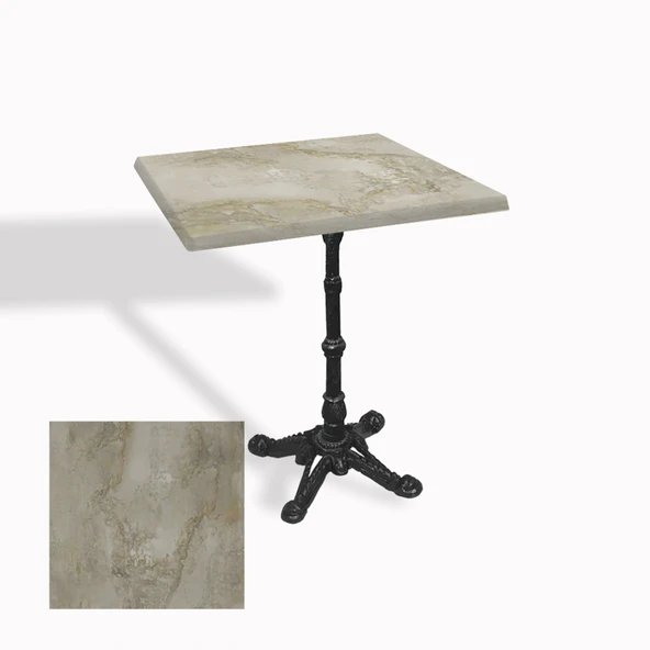 Çipa 1002 Döküm Ayak Kare Masa 80X80 cm - (Werzalit, Wermodin ve Allzalit Tabla) - Irony ürün görseli 1