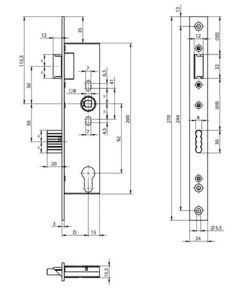 Assa Abloy Kapı Kilidi 40 Mm Silindirsiz - Resim 2