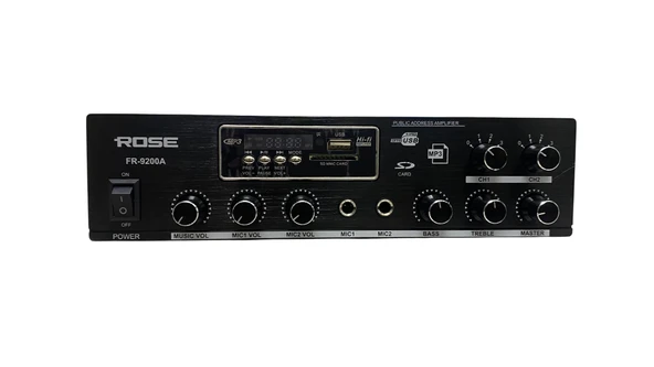 Rose FR-9200A - 2X120 Watt 2 ZONE STEREO Mixer Amfi ürün görseli 1
