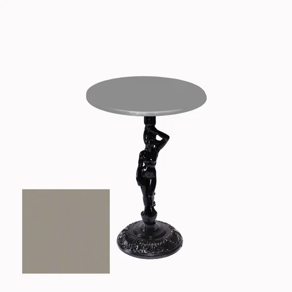 Bistro Döküm Ayak Çipa Angel Masa -  (Werzalit, Wermodin ve Allzalit Tabla 60 cm çap) - Koyu Gri ürün görseli 1