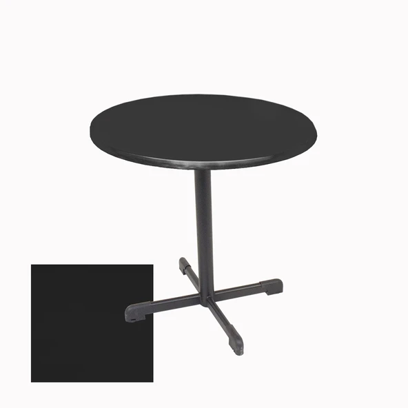 Halley Yuvarlak ESB Masa Çap 80cm - (Werzalit, Wermodin ve Allzalit Tabla) - Siyah ürün görseli 1