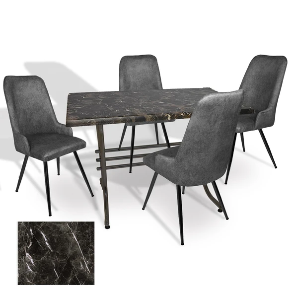 Japon - Çırağan Masa Takımı - 80x140 (Werzalit, Wermodin ve Allzalit Tabla) - (Teramo - Füme) ürün görseli 1