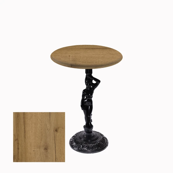 Bistro Döküm Ayak Çipa Angel Masa -  (Werzalit, Wermodin ve Allzalit Tabla 70 cm çap) - Canyon Palace Oak ürün görseli 1