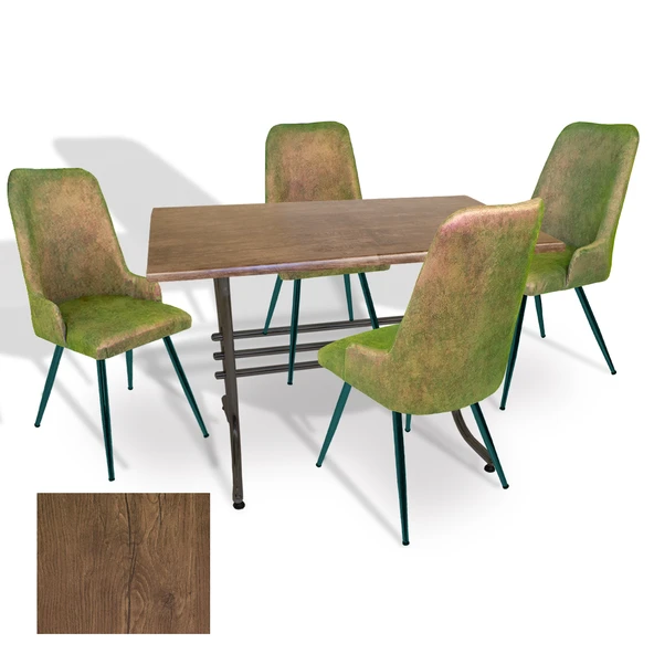 Japon - Çırağan Masa Takımı - 80x120 (Werzalit, Wermodin ve Allzalit Tabla) - (Rustic Dark - Kapiçino) ürün görseli 1