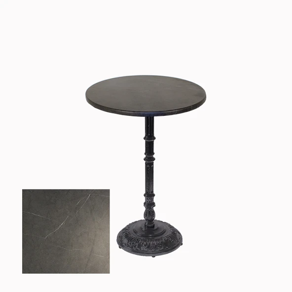 Bistro Döküm Ayak Çipa-6075 Masa -  (Werzalit, Wermodin ve Allzalit Tabla 60 cm çap) - Grey Marble ürün görseli 1