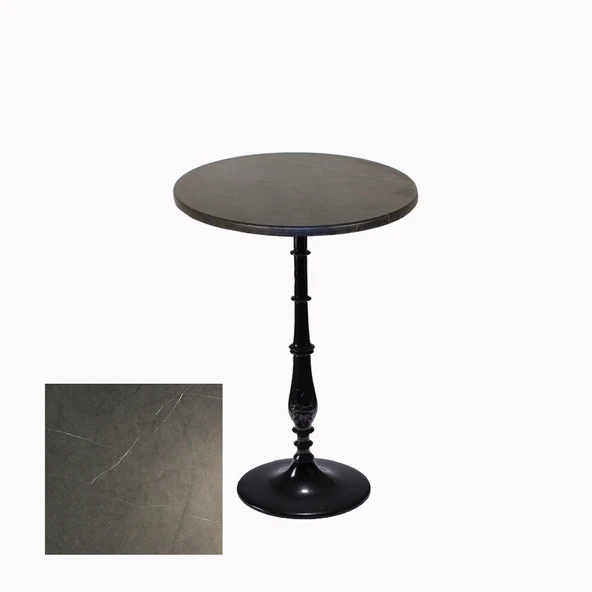 Bistro Döküm Ayak Çipa-6006 Masa -  (Werzalit, Wermodin ve Allzalit Tabla 70 cm çap) - Grey Marble ürün görseli 1