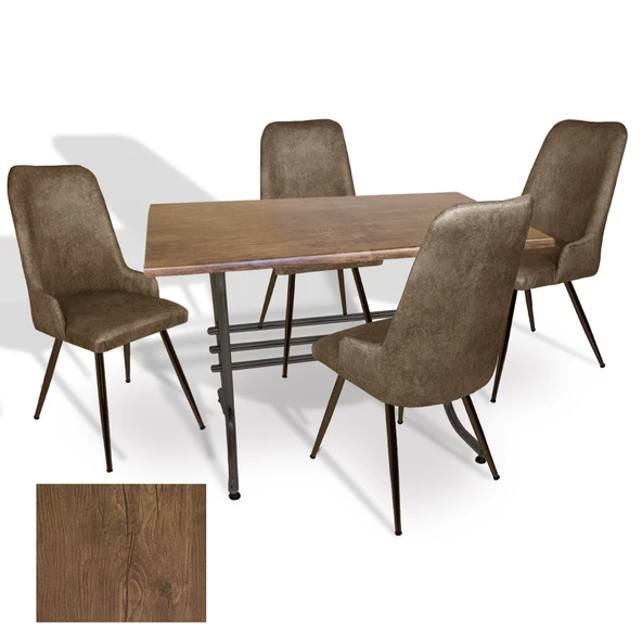 Japon - Çırağan Masa Takımı - 70x120 (Werzalit, Wermodin ve Allzalit Tabla) - (Rustic Dark - Kahve) ürün görseli 1