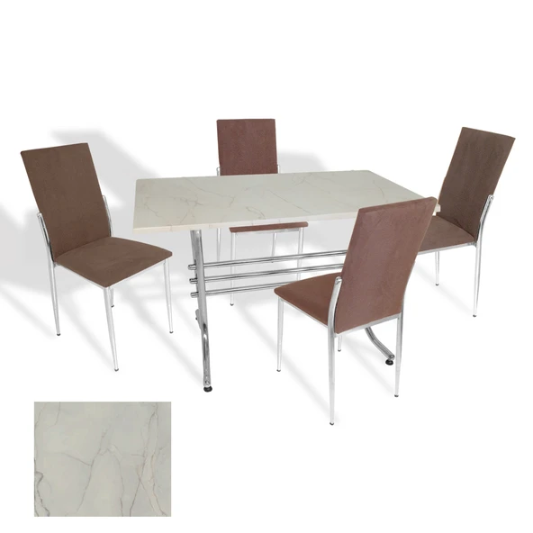 Japon - Gözde Masa Takımı - 70x120 (Werzalit, Wermodin ve Allzalit Tabla) - (Golden Marble  - Taytüyü Kahve) ürün görseli 1