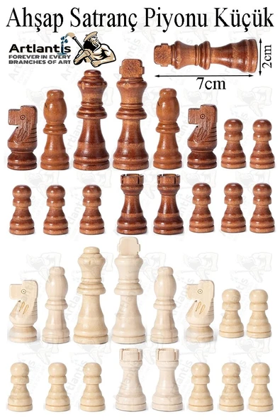 Yedek Ahşap Satranç Taşı 7 cm 1 Adet Küçük Satranç 70 mm 16 Parça Plastik Satranç Taşları Şah Vezir Fil At Kale Piyon ürün görseli 1