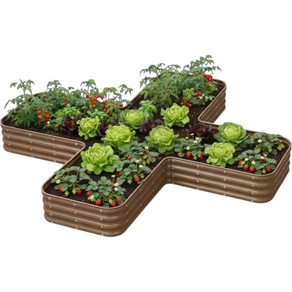 Modüler Yükseltilmiş Bahçe Sebze Yatağı No:18 (300X300) Bej ürün görseli 1