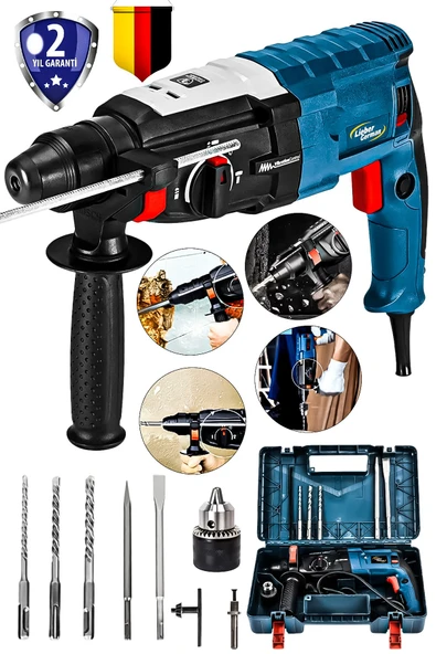 Lieber German Teknoloji 2.30mm Bakır Sargılı 7.0 Joule Kablolu Kırıcı Delici Hilti Matkap +5 Uç Hediye ürün görseli 1