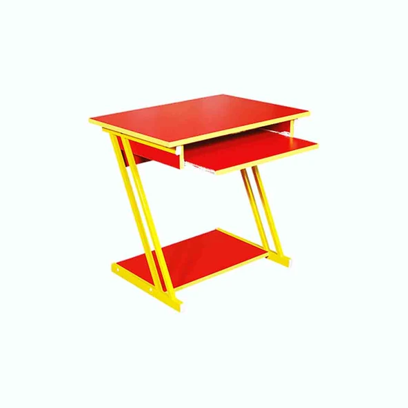 Bilgisayar ve Çalışma Masası (Fanatik) Z Profilli 6113 - Sarı Kırmızı (Masa Lambası Hediyelı) ürün görseli 1