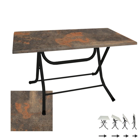 Klasik Katlanır Masa 80x140 cm - (Werzalit, Wermodin ve Allzalit Tabla) - Metalİc Oxid 1 ürün görseli 1