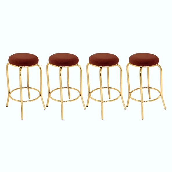 Bar Taburesi Gold (4 Adet) - Kahve ürün görseli 1