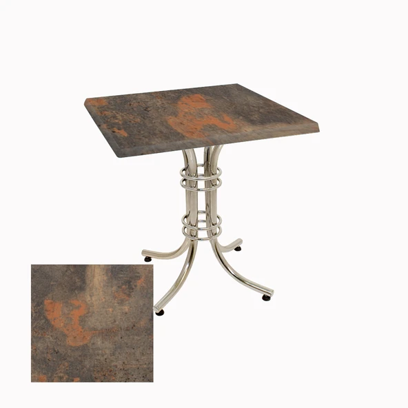 Buket Kare Masa 70x70cm  - (Werzalit, Wermodin ve Allzalit Tabla) - Metalic Oxid 1 ürün görseli 1