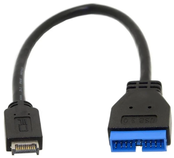 5076 USB 3.1 Type-E Male To USB 3.0 19 20 Pin Dişi Uzatma Kablosu ürün görseli 1