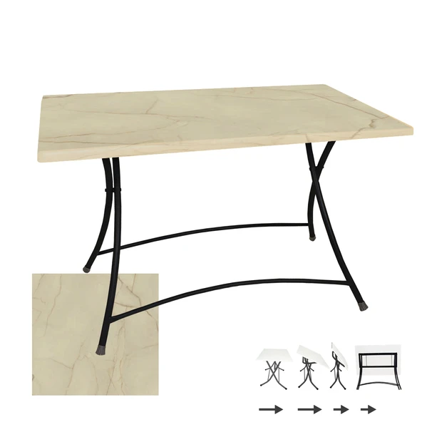 Modern Katlanır Masa 70x120 cm - (Werzalit, Wermodin ve Allzalit Tabla) - Golden Marble ürün görseli 1