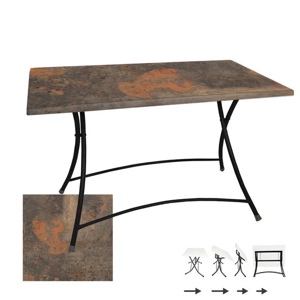 Modern Katlanır Masa 70x120 cm - (Werzalit, Wermodin ve Allzalit Tabla) - Metalic Oxid 1 ürün görseli 1