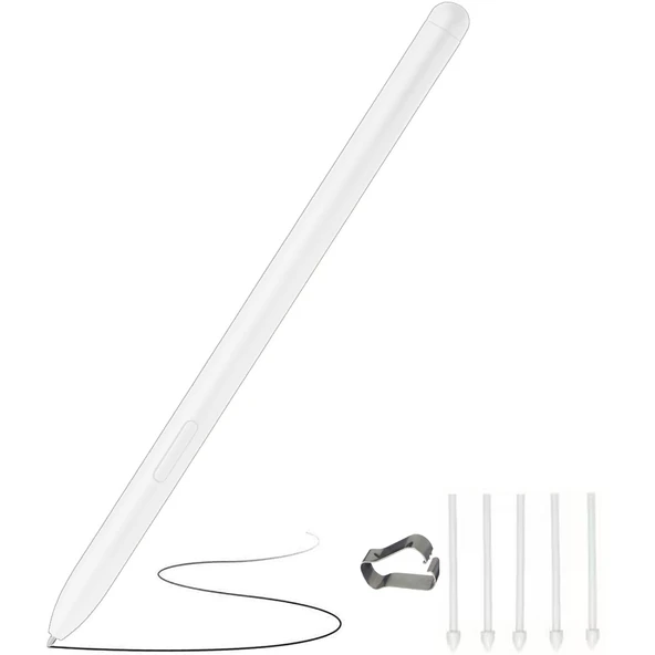 Samsung Galaxy Tab S7 Fe S7 Plus S8 Plus S7 S8 İle Uyumlu Spen Stylus Tablet Kalemi Yedek Uç Seti  Beyaz ürün görseli 1
