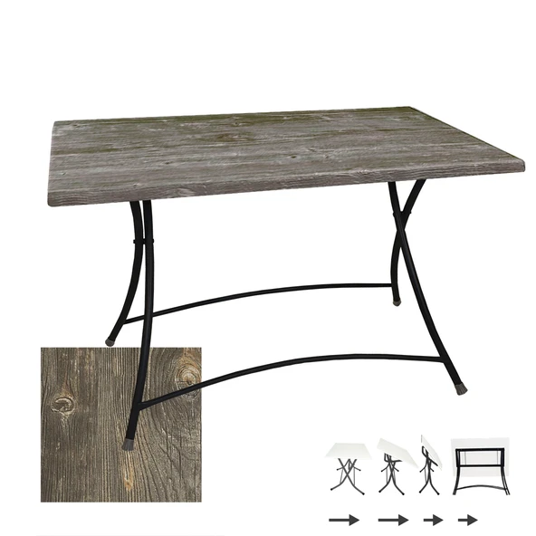 Modern Katlanır Masa 80x120 cm - (Werzalit, Wermodin ve Allzalit Tabla) - Old Pine ürün görseli 1
