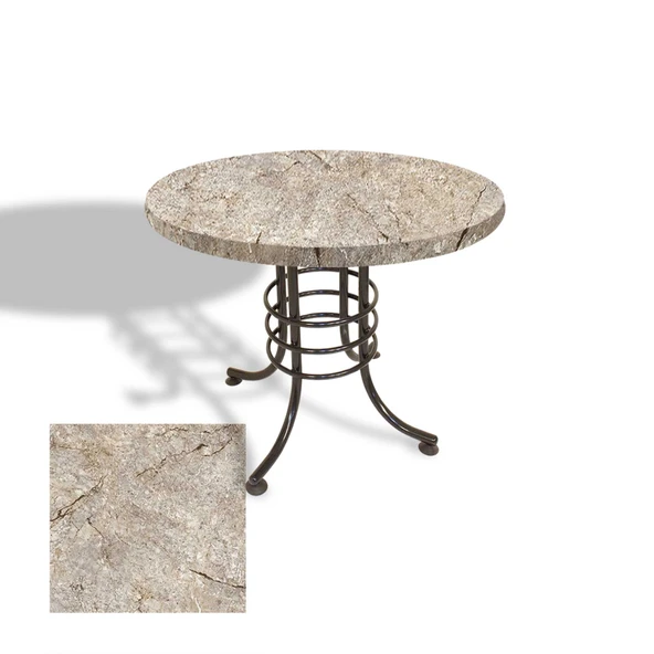 Buket Mega Laminat Yuvarlak Mutfak Masası Q100 - Scala Marble ürün görseli 1