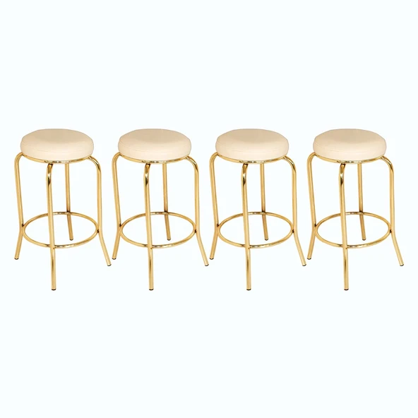 Bar Taburesi Gold (4 Adet) - Krem ürün görseli 1