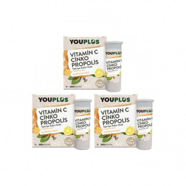 Youplus Vitamin C Çinko Propolis 20 Efervesan Tablet - 3 Adet ürün görseli 1