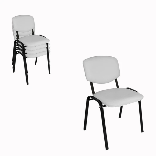 Üst Üste Konan Mutfak ve Balkon Sandalyesi (4 Adet) - Beyaz ürün görseli 1