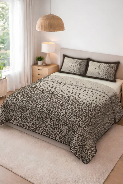 Parlak Kadife Kumaş Kapitoneli Çift Kişilik Yatak Örtüsü Seti (3 Parça) CKY0066 RENKLİ 240 X 260 ürün görseli 1