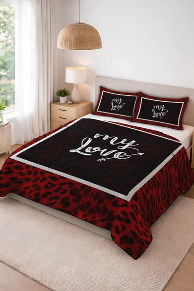 Parlak Kadife Kumaş Kapitoneli Çift Kişilik Yatak Örtüsü Seti (3 Parça) CKY0044 RENKLİ 240 X 260 ürün görseli 1