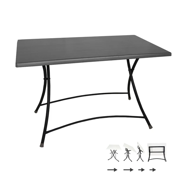Modern Katlanır Masa 70x120 cm - (Werzalit, Wermodin ve Allzalit Tabla) - Siyah ürün görseli 1