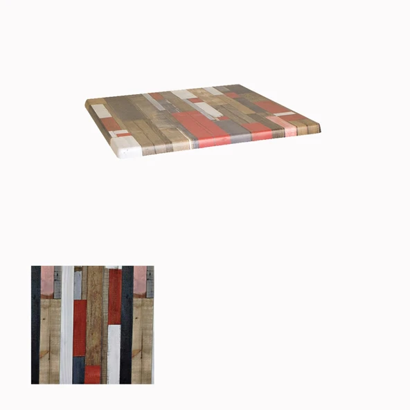 Werzalit, Allzalit veya Wermodin Masa Tablası 60X60 - Red Wood ürün görseli 1