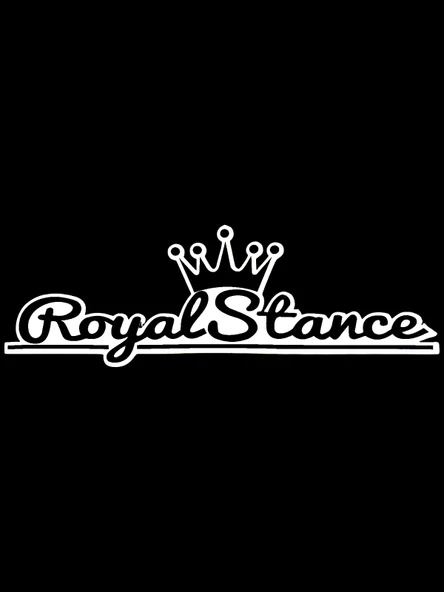 Royal Stance Yazılı Oto Sticker Siyah Beyaz 35x10 cm ürün görseli 1