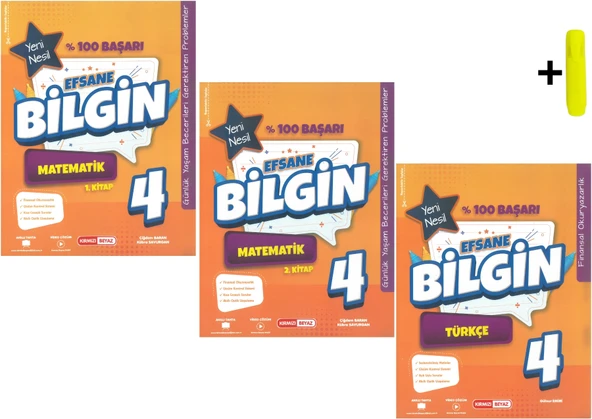 Kırmızı Beyaz Efsane Bilgin Matematik Ve Türkçe 4.Sınıf (3 KİTAP) ürün görseli 1