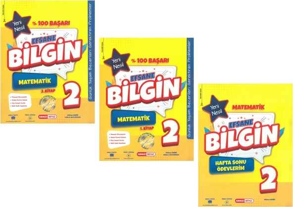 Kırmızı Beyaz Efsane Bilgin Matematik 2.Sınıf (3 KİTAP) ürün görseli 1