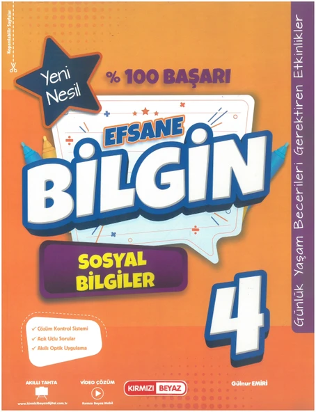 Kırmızı Beyaz Efsane Bilgin Sosyal Bilgiler 4.Sınıf ürün görseli 1