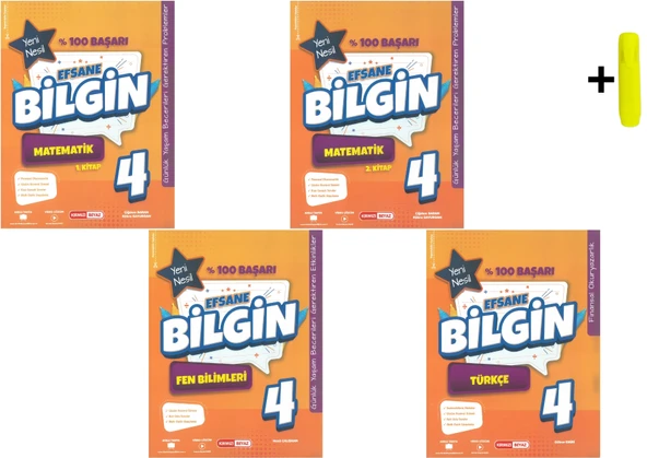 Kırmızı Beyaz Efsane Bilgin Matematik Fen Ve Türkçe 4.Sınıf (4 KİTAP) ürün görseli 1