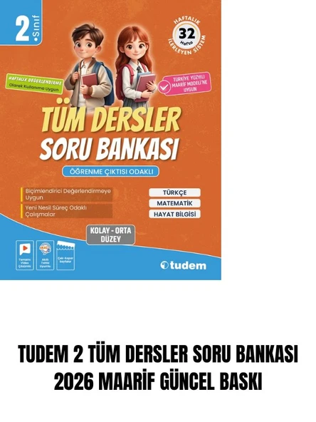 TUDEM 2 TÜM DERSLER SORU BANKASI 2026 MAARİF GÜNCEL BASKI ürün görseli 1