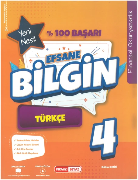Kırmızı Beyaz Efsane Bilgin Türkçe 4.Sınıf ürün görseli 1