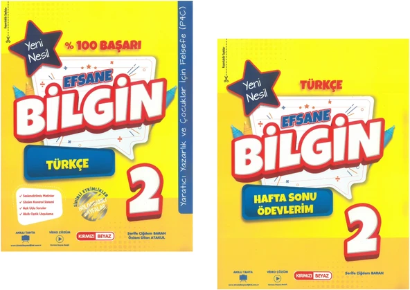 Kırmızı Beyaz Efsane Bilgin Türkçe 2.Sınıf (2 KİTAP) ürün görseli 1
