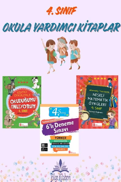 Ata 4.Sınıf Okula Yardımcı Okuduğumu Anlıyorum- Neşeli Matematik Öyküleri+ 6 lı Deneme Sınavı ürün görseli 1