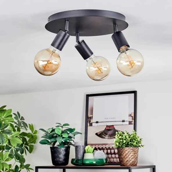 RİOLİGHT MODERN1 SİYAH1 3XE27 MAFSALLI HAREKETLİ BAŞLIK(GLOP AMPUL HARİÇ) METAL SPOT AVİZE ürün görseli 1