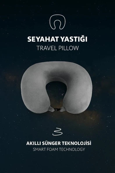 armegeda sıradışı tasarımlar Armegeda Visco, Seyahat, Boyun, Yastığı, Rahat, Uyku, GRİ kadifemsi ürün görseli 1