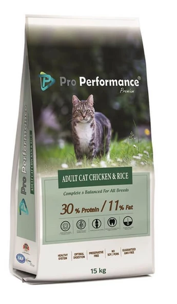Pro Performance Tavuklu ve Pirinçli Yetişkin Kedi Maması 15 kg ürün görseli 1
