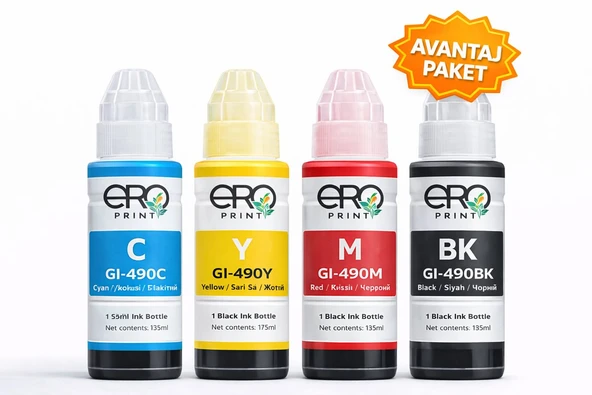 Canon GI 490 Muadil Mürekkep - 4 Renk Set ürün görseli 1