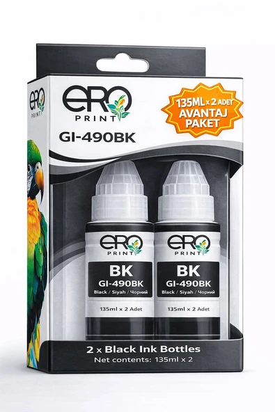 Canon Pixma G3411 Siyah Muadil Mürekkep 135ML X 2'li Avantaj Paket ürün görseli 1